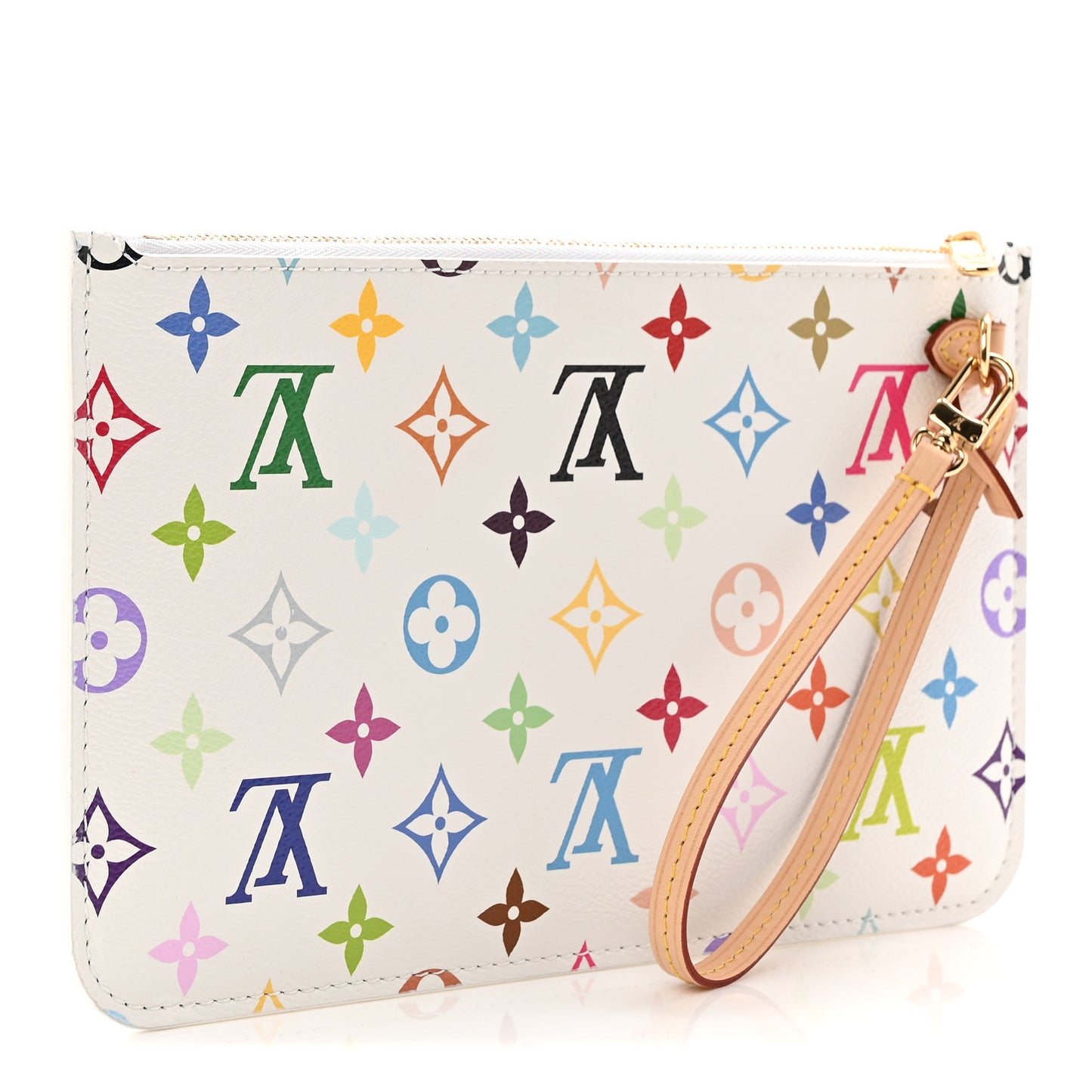 LV X TM Monogram Multicolor Neverfull Pochette White
