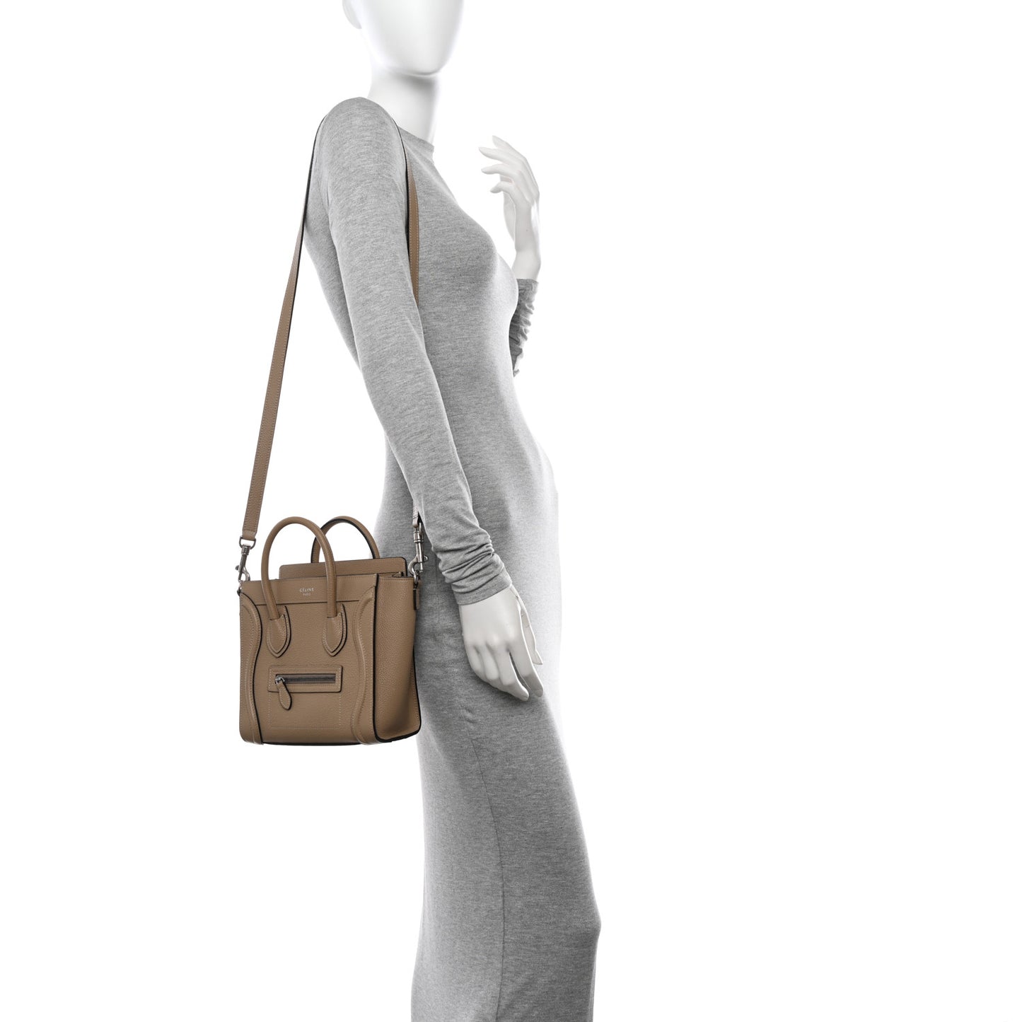 Drummed Calfskin Nano Luggage Dune