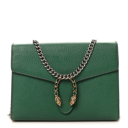Gucci Calfskin Mini Dionysus Chain Wallet Emerald 1 of 10