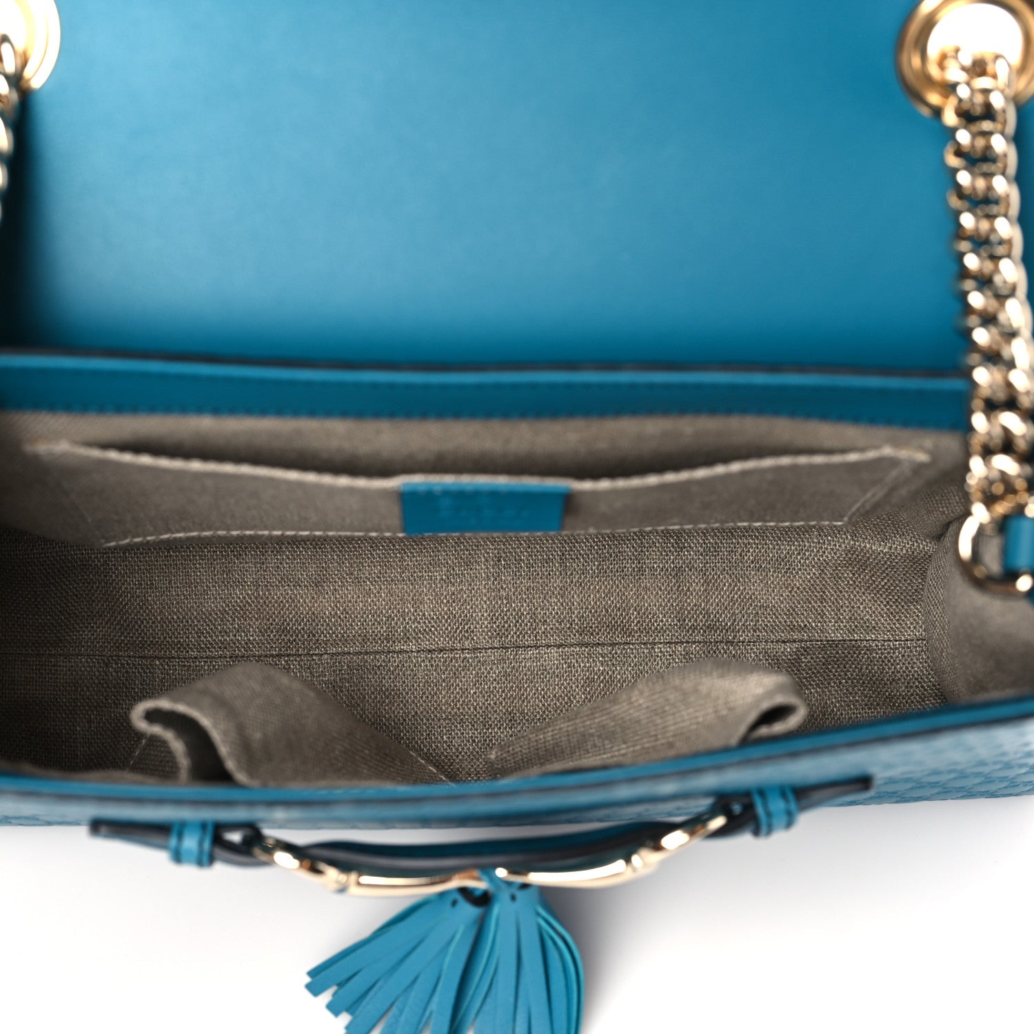 Gucci Soft Microguccissima Medium Emily Chain Shoulder Bag Deep Cobalt 5 of 9