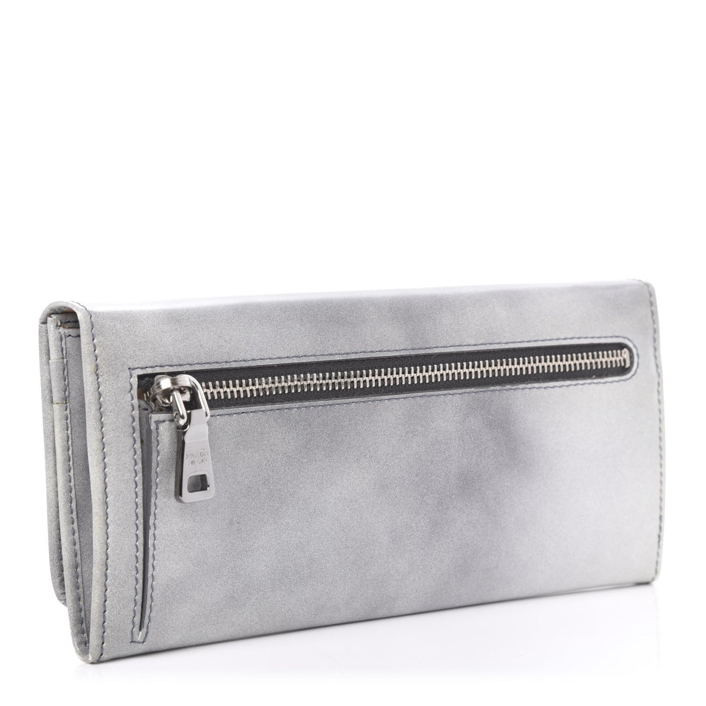 Spazzolato Tria Continental Flap Wallet Grigio
