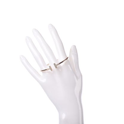 Tiffany 18K Rose Gold Diamond T Wire Bracelet 2 of 5