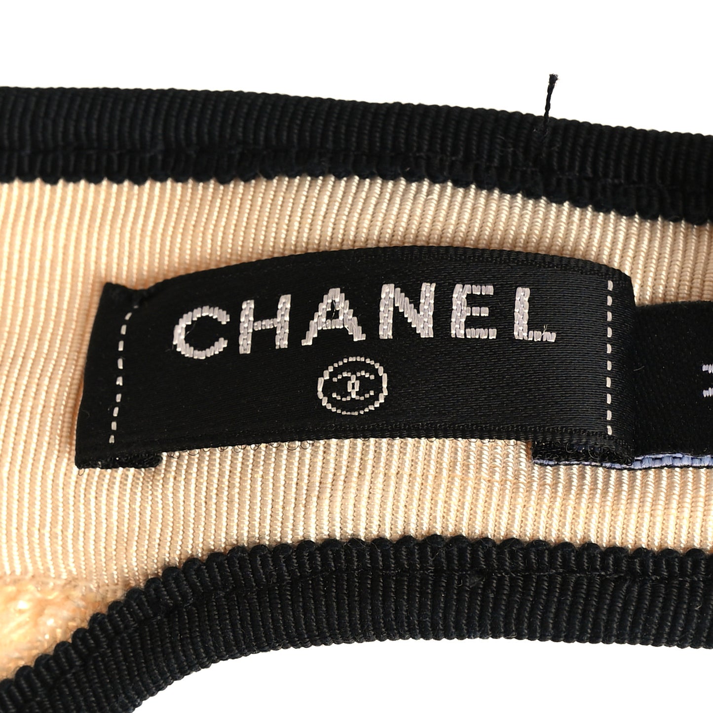 Straw Grosgrain Visor M Beige Black