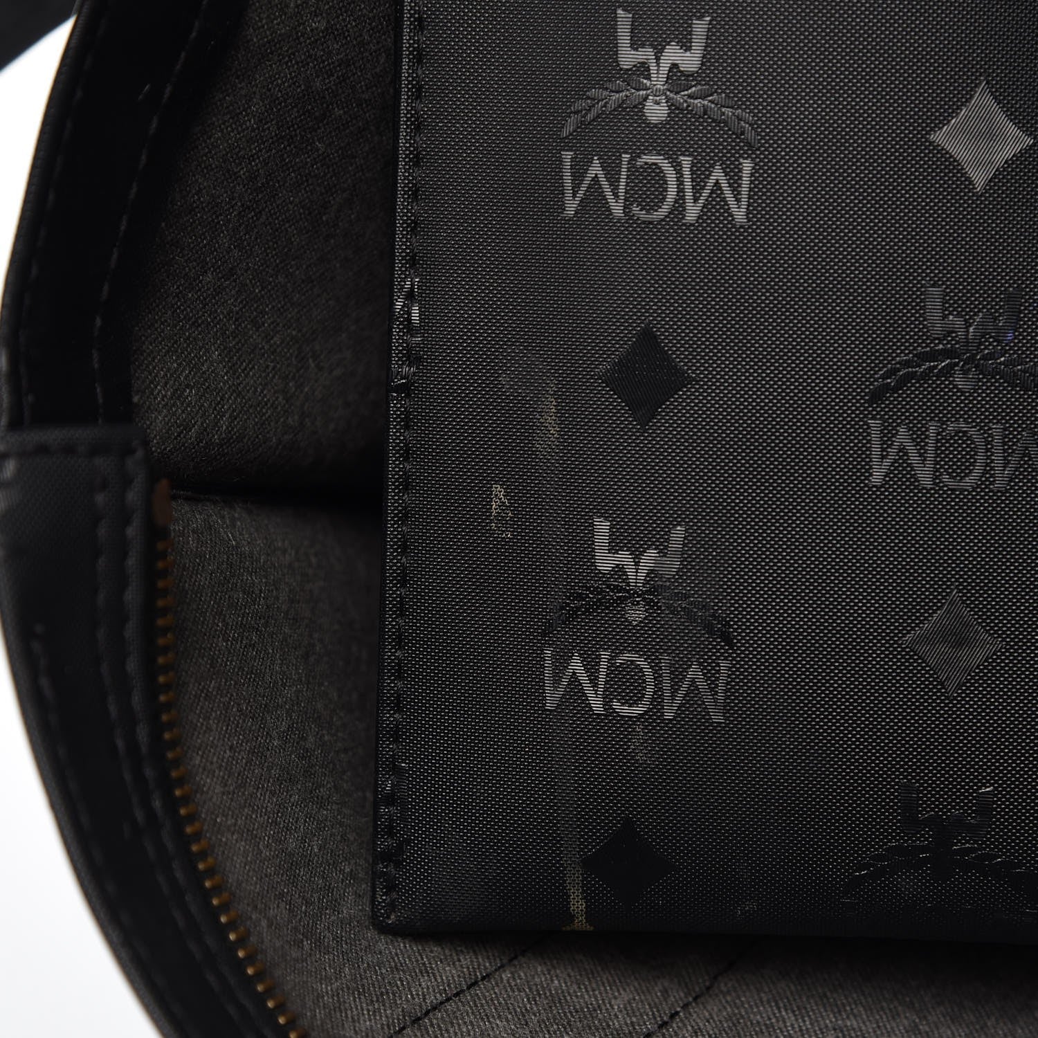 MCM Monogram Coated Canvas Tote Bag Black 7 of 7