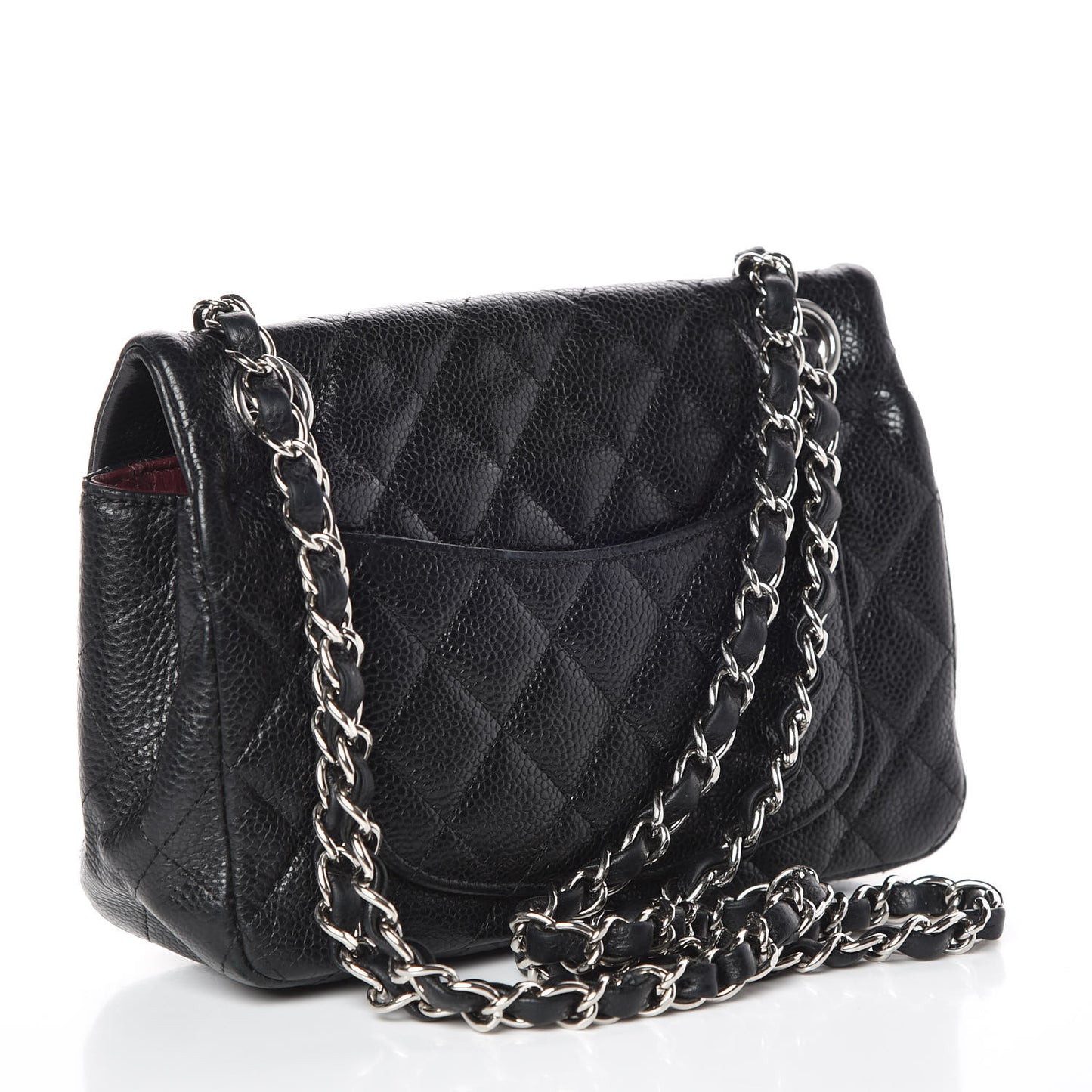 Caviar Quilted Mini Rectangular Flap Black