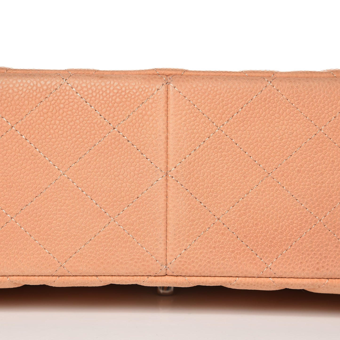 Iridescent Caviar Quilted Jumbo Double Beige