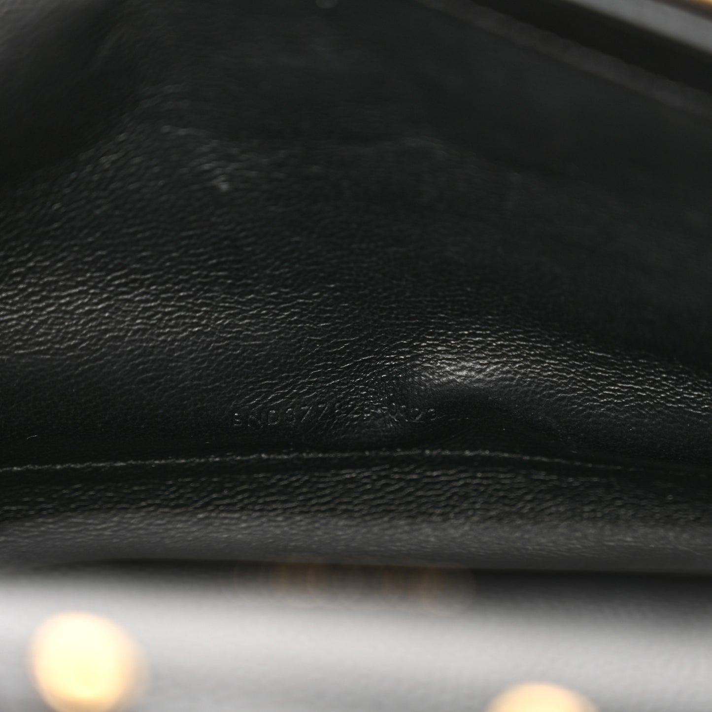 Grain De Poudre Matelasse Chevron Monogram Chain Wallet Black