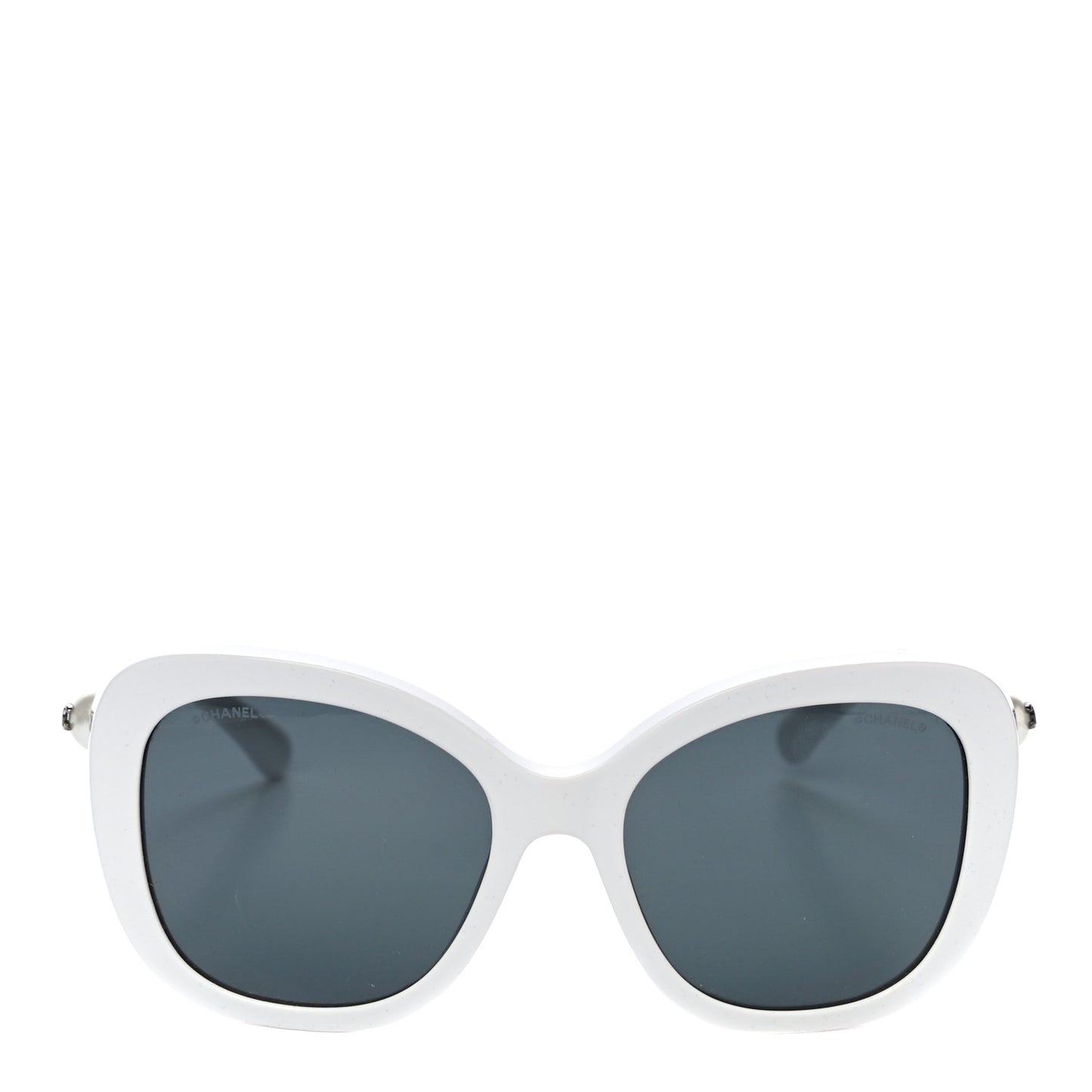 Acetate Butterfly Winter Pearl Sunglasses 5339-H White