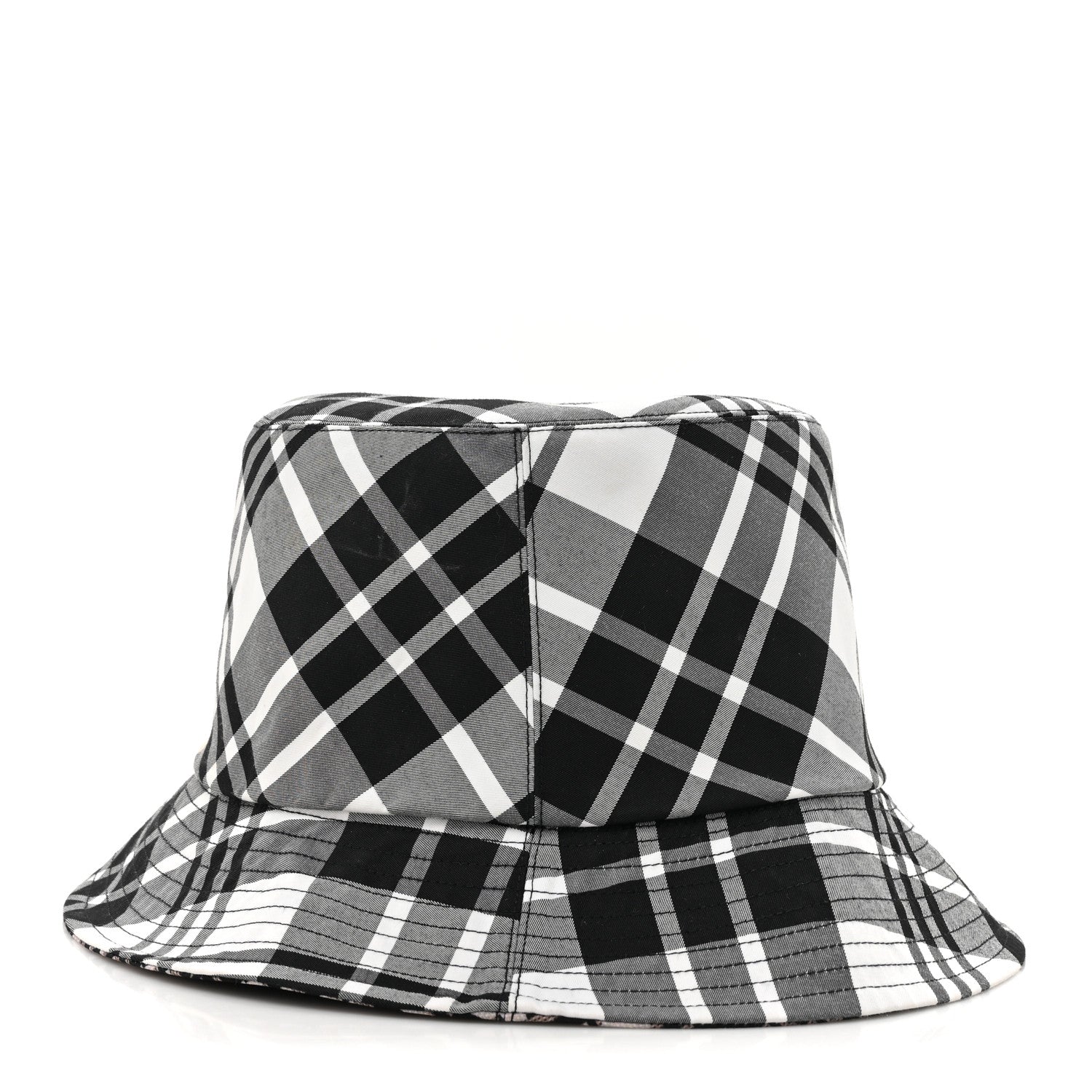 Christian Dior Oblique Plaid Reversible Teddy-D Brim Bucket Hat Black White 8 of 13