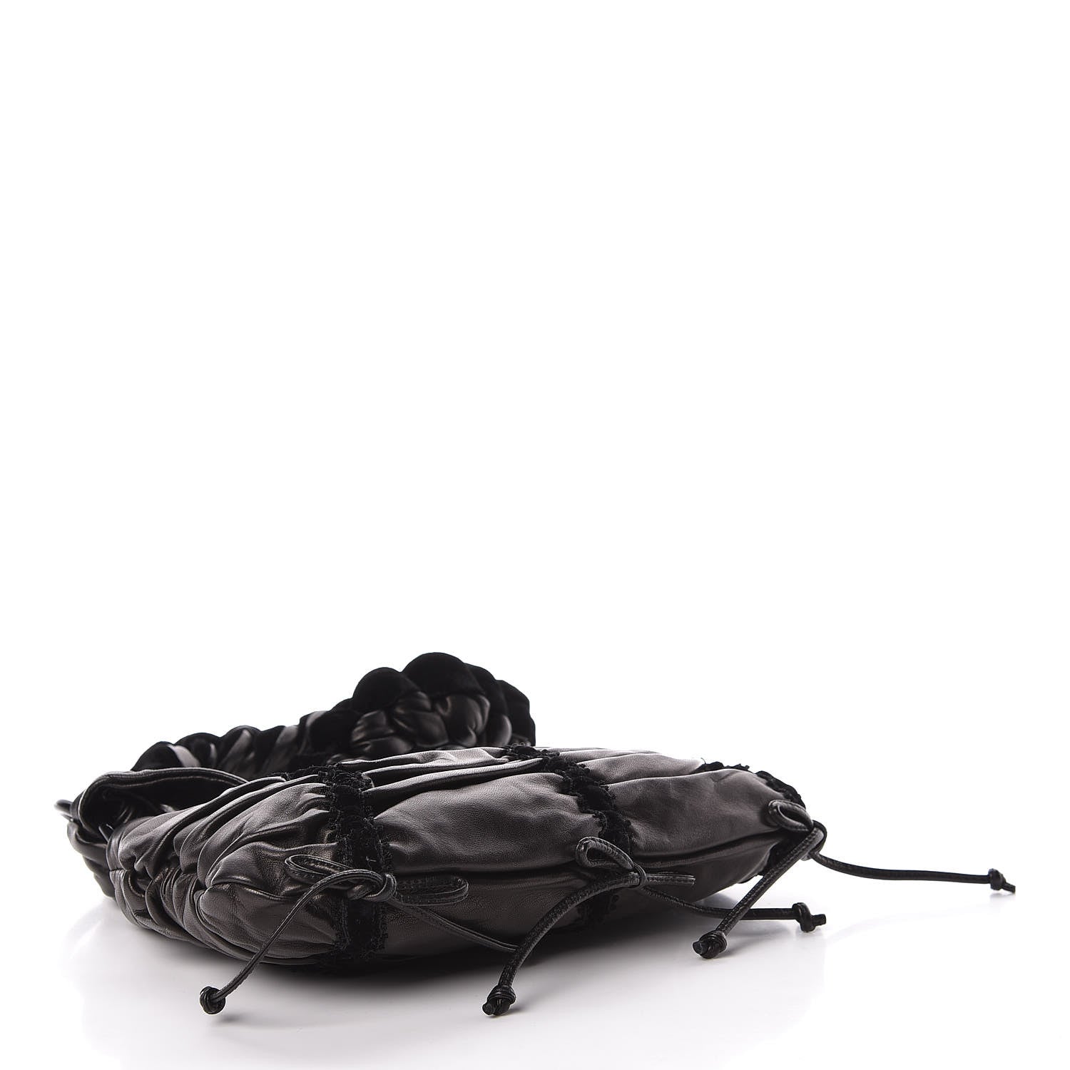Prada Nappa Velvet Drawstring Shoulder Bag Black 4 of 9