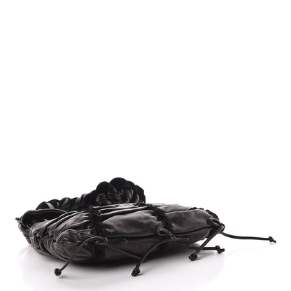 Prada Nappa Velvet Drawstring Shoulder Bag Black 4 of 9