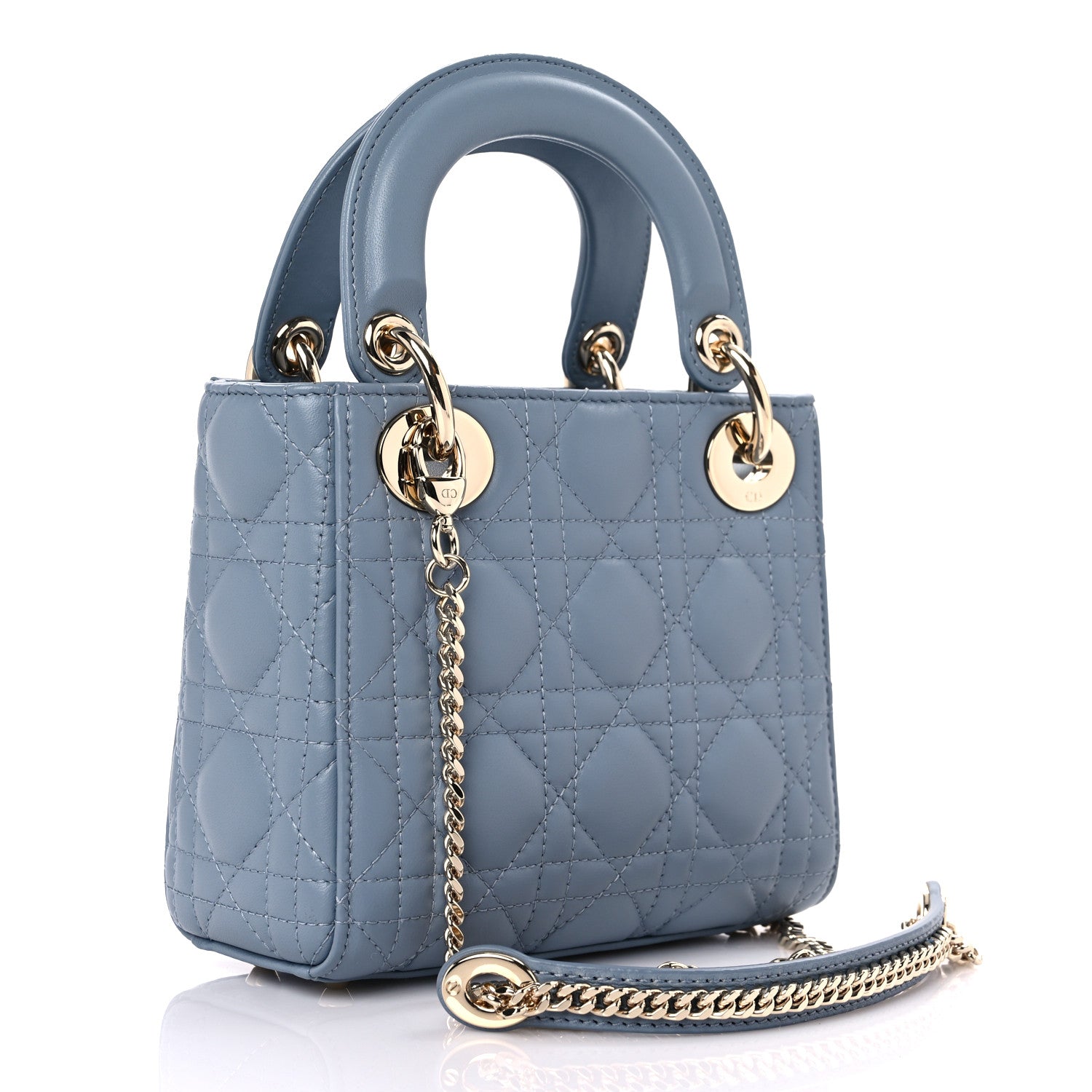 Christian Dior Lambskin Cannage Mini Lady Dior Cloud Blue 2 of 8