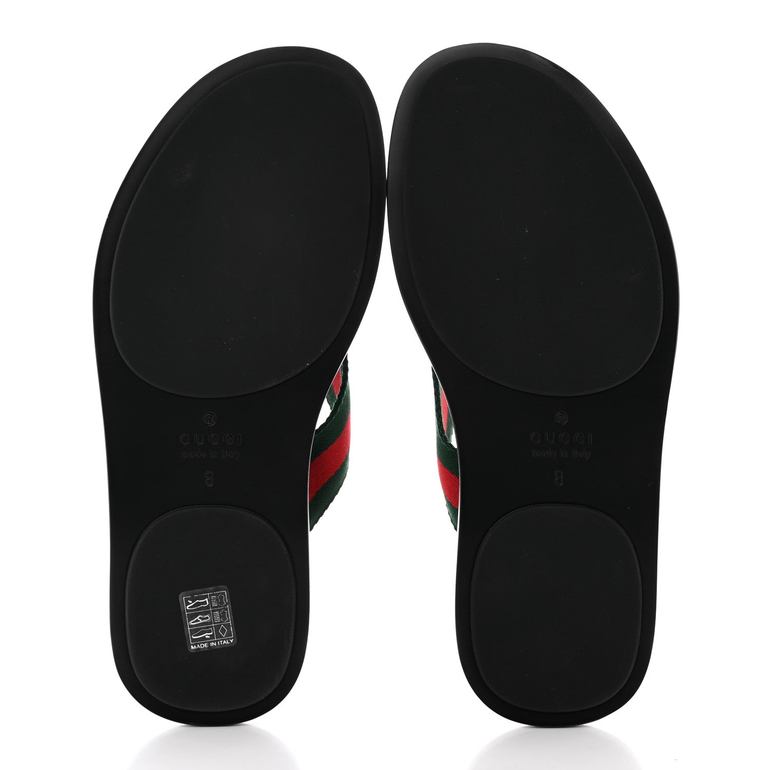 Gucci Nylon Calfskin Web Mens Thong Sandals 8 Green Red Black 5 of 18
