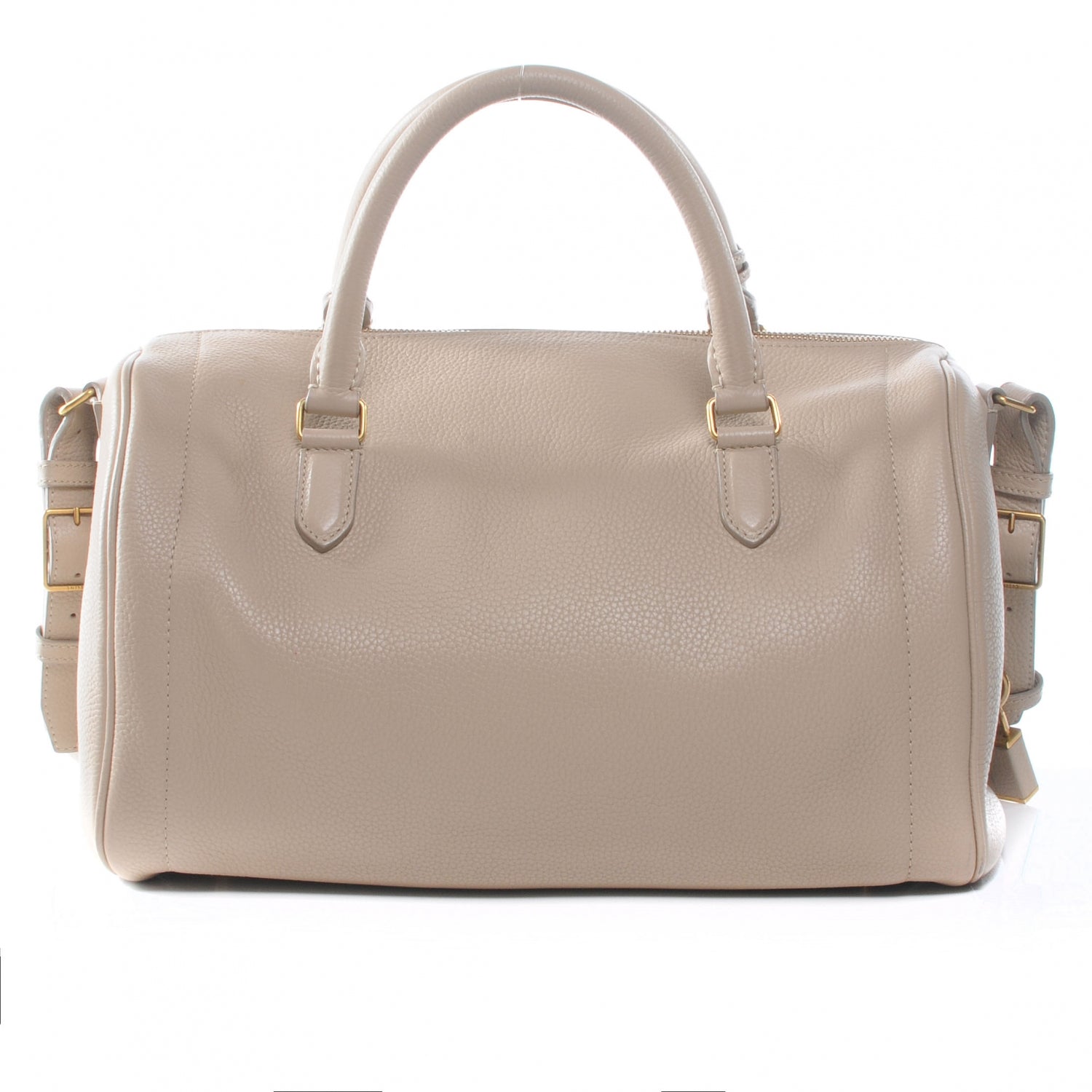 Celine Drummed Leather Asymmetrical Satchel Dune 3 of 7