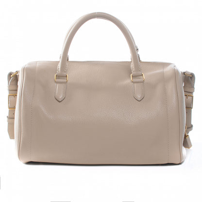Celine Drummed Leather Asymmetrical Satchel Dune 3 of 7