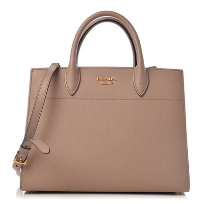 Prada Saffiano City Calfskin Medium Bibliothèque Top Handle Cammeo 1 of 13