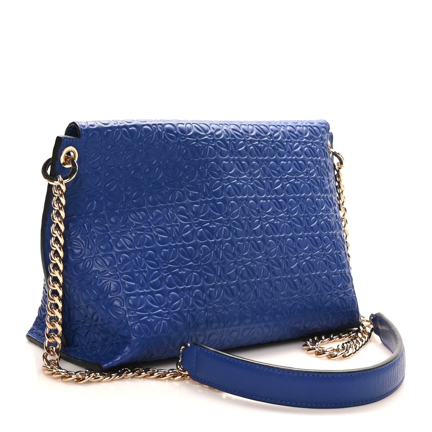 Loewe Goatskin Avenue Shoulder Bag Blue 3 of 8