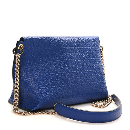 Loewe Goatskin Avenue Shoulder Bag Blue 3 of 8
