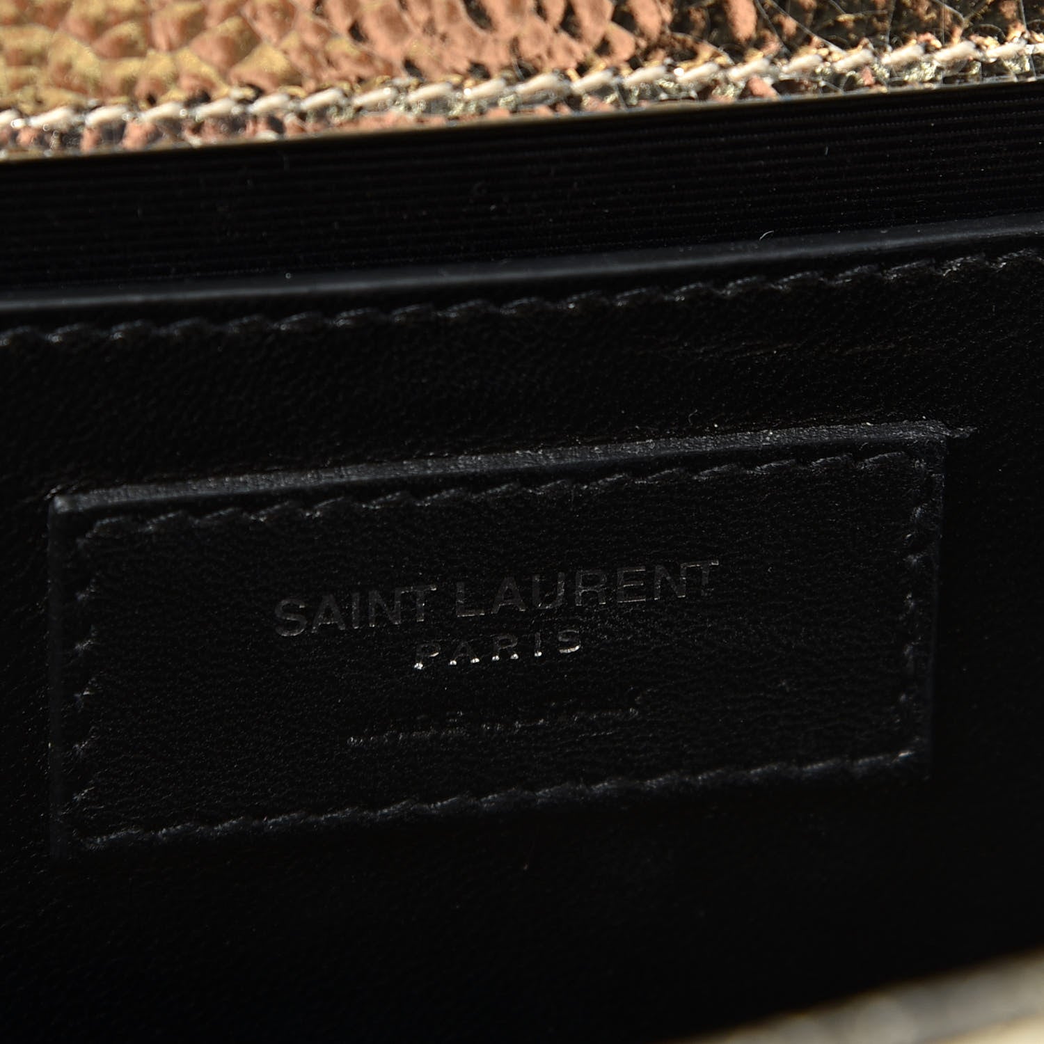 Saint Laurent Metallic Textured Calfskin Classic Monogram Cassandre Clutch Gold 6 of 6