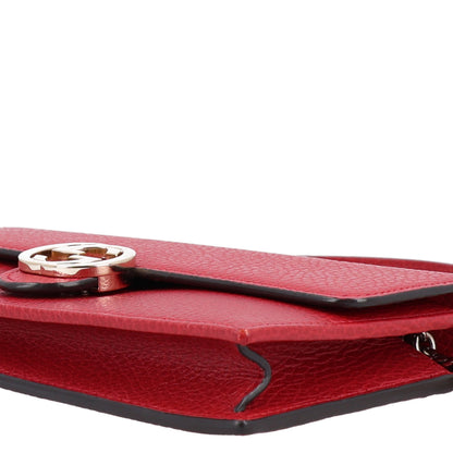 Gucci Dollar Calfskin Interlocking G Chain Wallet Red 9 of 9