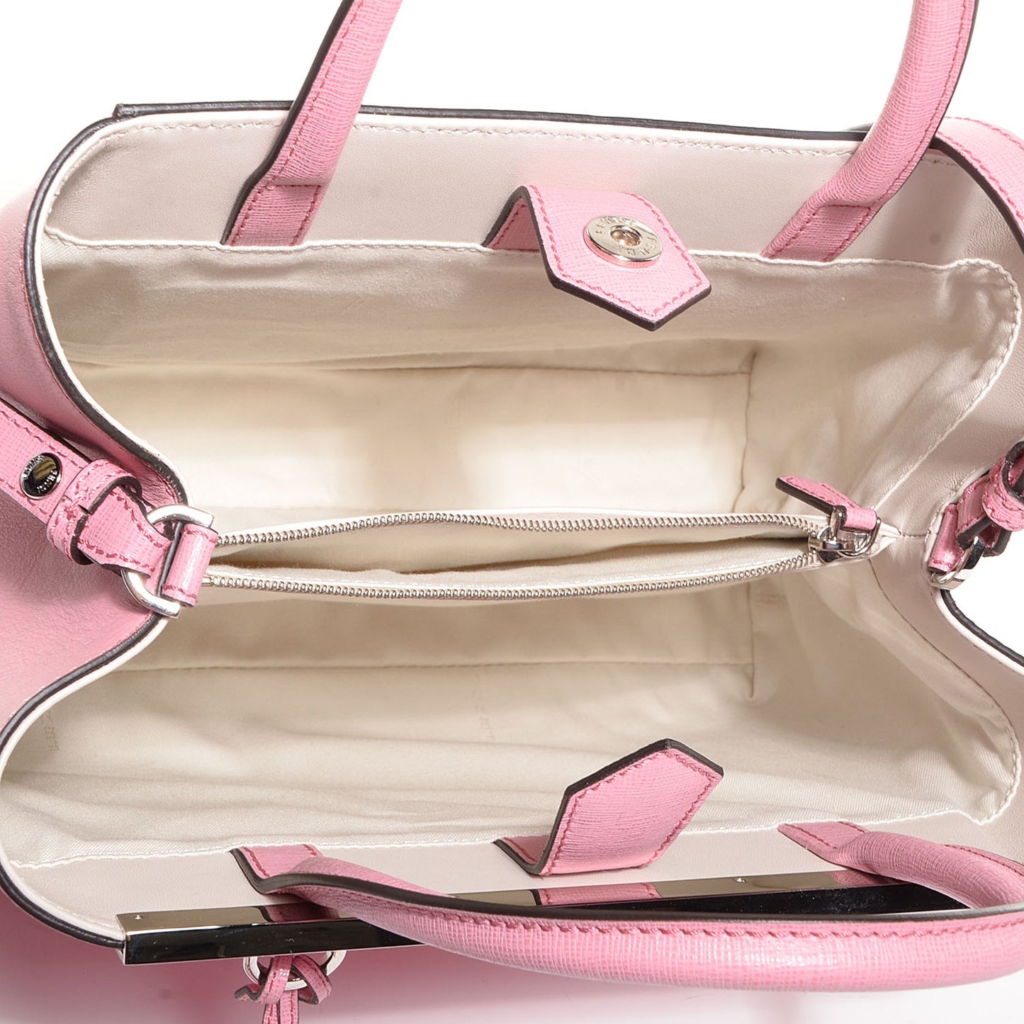 Vitello Elite Flamingo Mink Monster Charm Petite 2Jours Tote Pink Multicolor