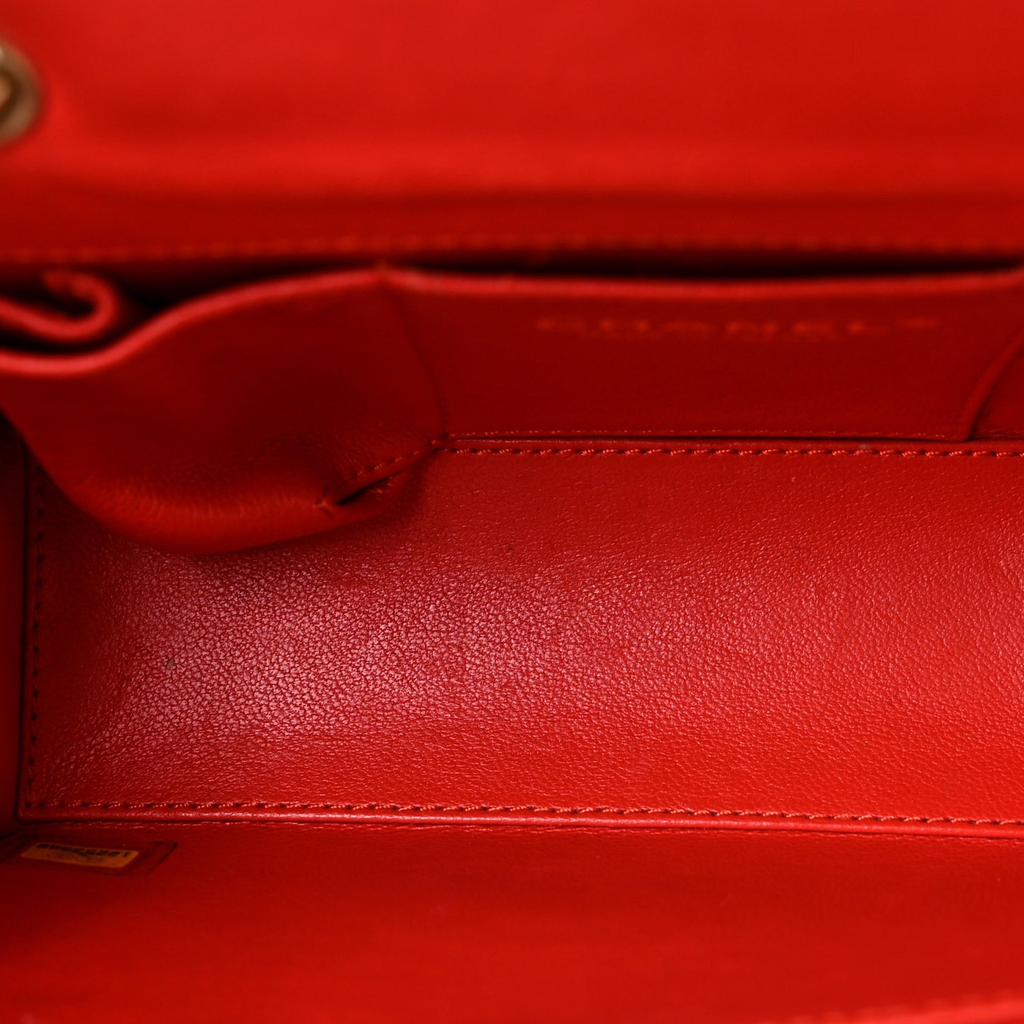 Patent Quilted Mini Bijoux Chain Square Flap Red