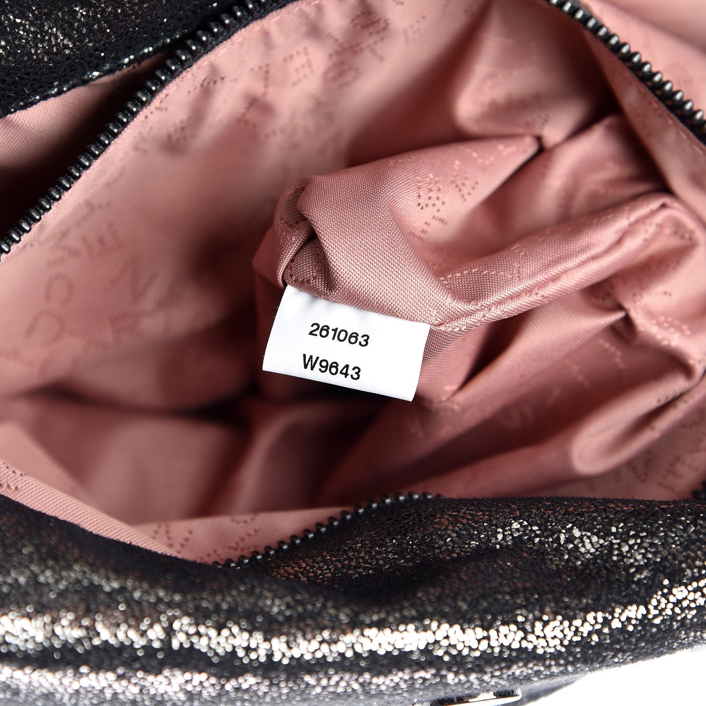 Metallic Quilted Small Falabella Tote Black
