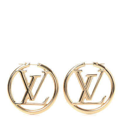 Louis Vuitton Metal Louise Hoop Earrings Gold 1 of 6