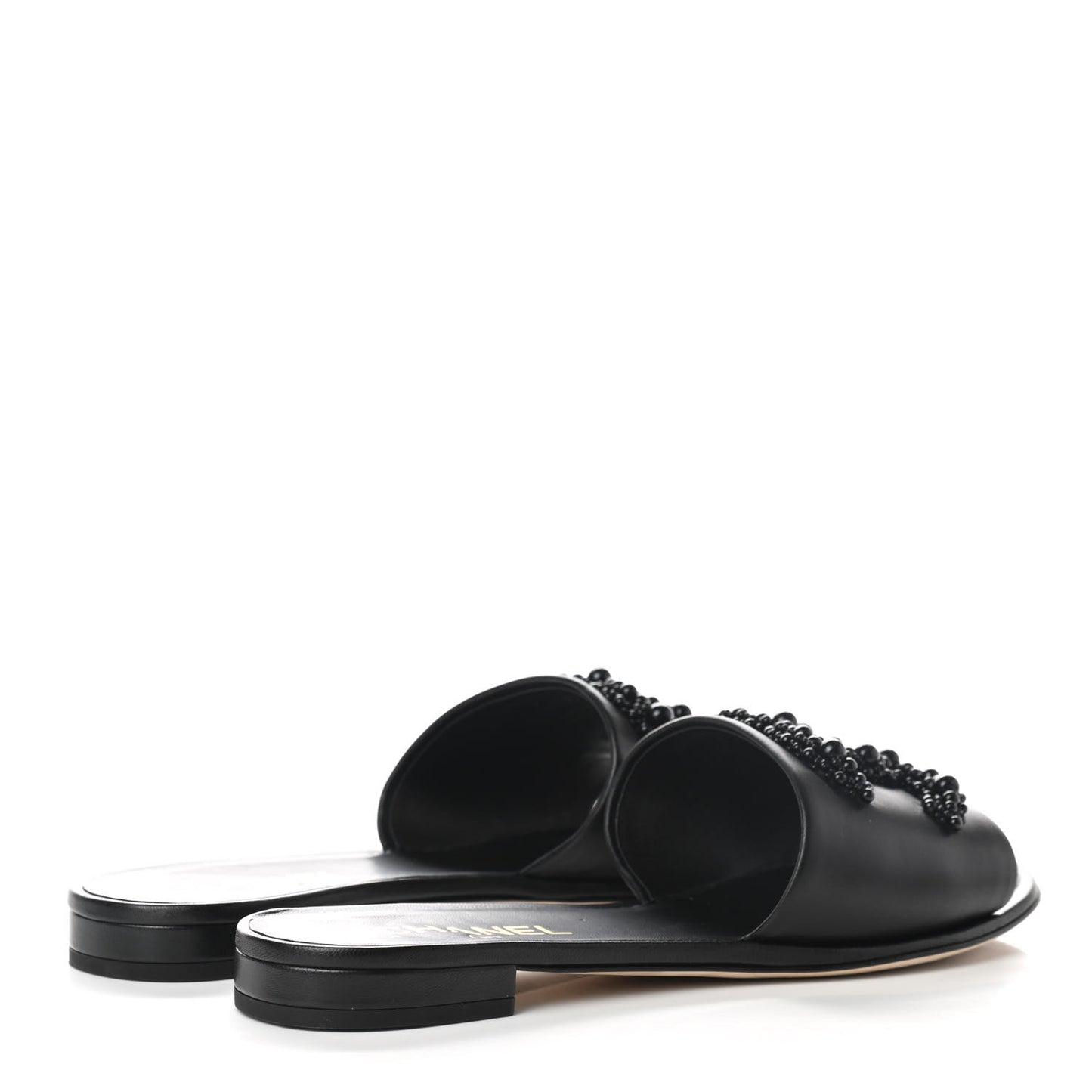 Lambskin Beaded CC Mules 39.5 Black