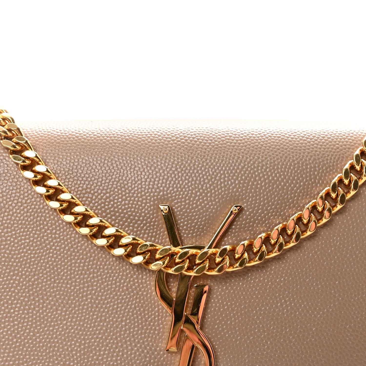 Saint Laurent Grain De Poudre Small Monogram Kate Satchel Dark Beige 7 of 10