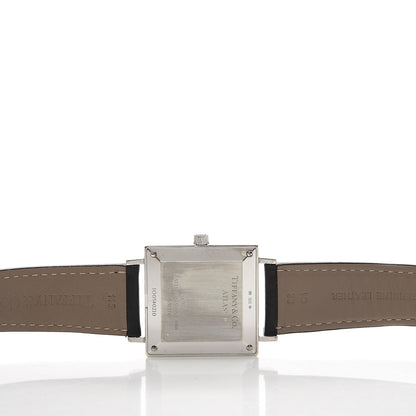 Tiffany Sterling Silver Calfskin 34mm Atlas Square Automatic Watch 5 of 6