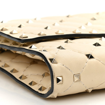 Valentino Garavani Nappa Rockstud Spike Wallet on Chain Light Ivory 8 of 12