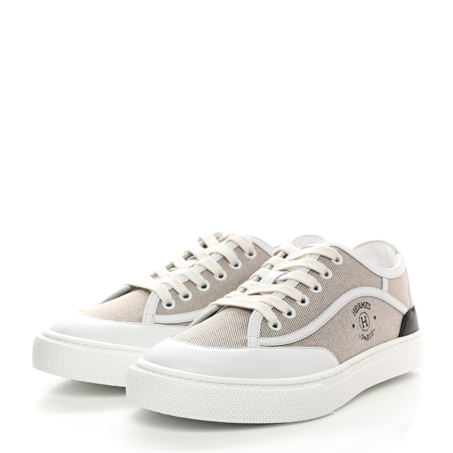 Canvas Calfskin Get Sneakers 38 Prunoir Blanc
