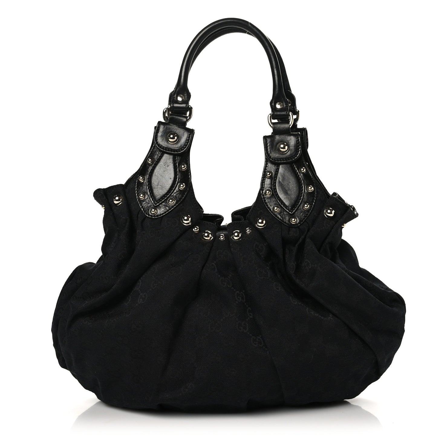 Monogram Studded Pelham Medium Tote Black