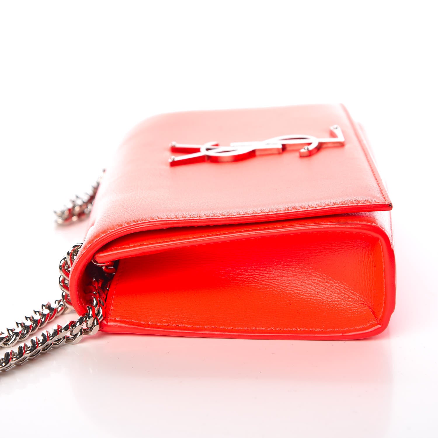 Saint Laurent Smooth Calfskin Monogram Small Kate Satchel Neon Orange 11 of 15