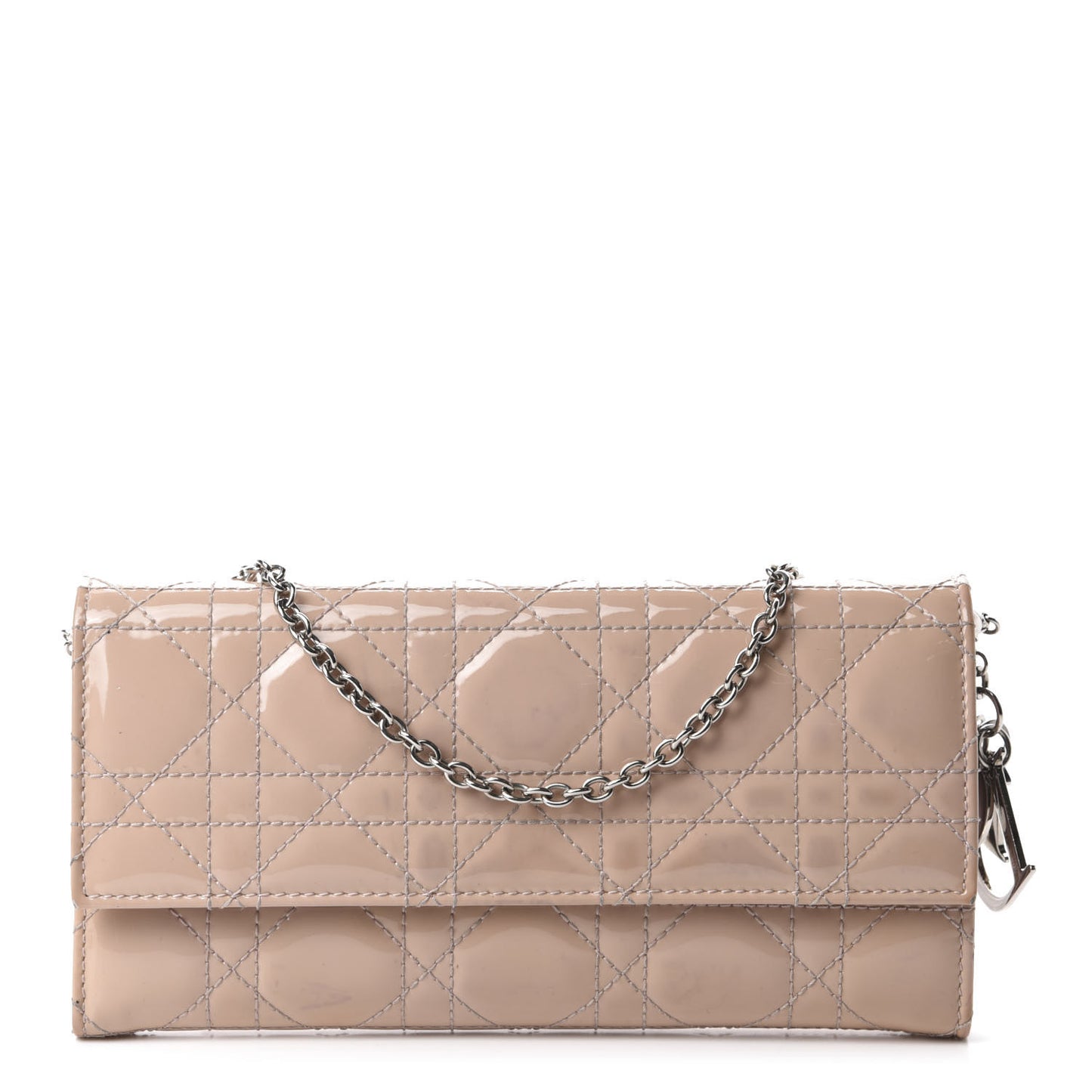 Patent Cannage Rendezvous Chain Wallet Beige