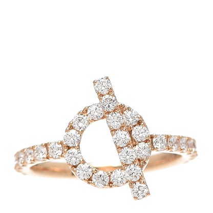 Hermes 18K Rose Gold Diamond Finesse Ring 55 7.25 1 of 6