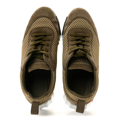 Hermes Air Mesh Suede Goatskin Bouncing Sneakers 37 Vert Toundra 2 of 12