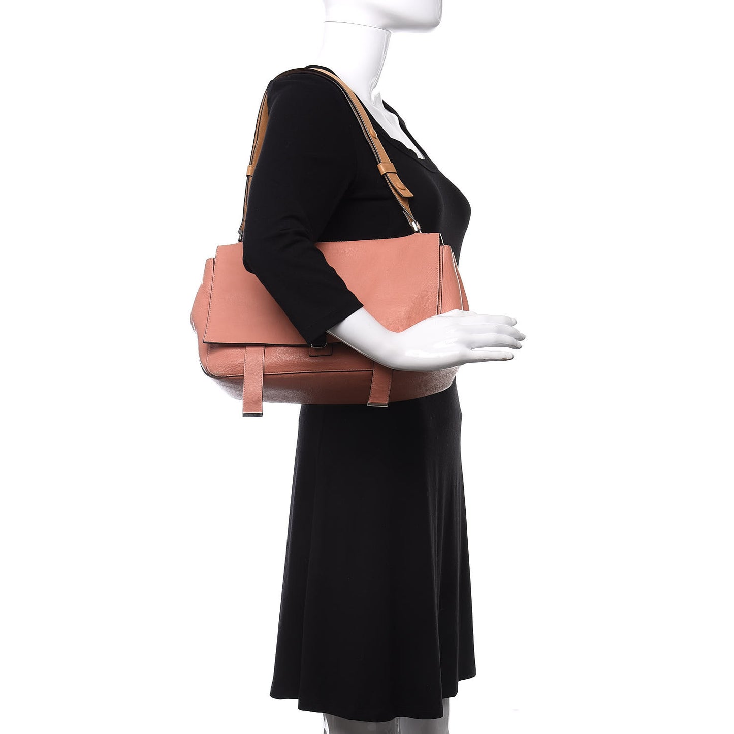 Calfskin Double Sided PS Courier Bag Coral Honey