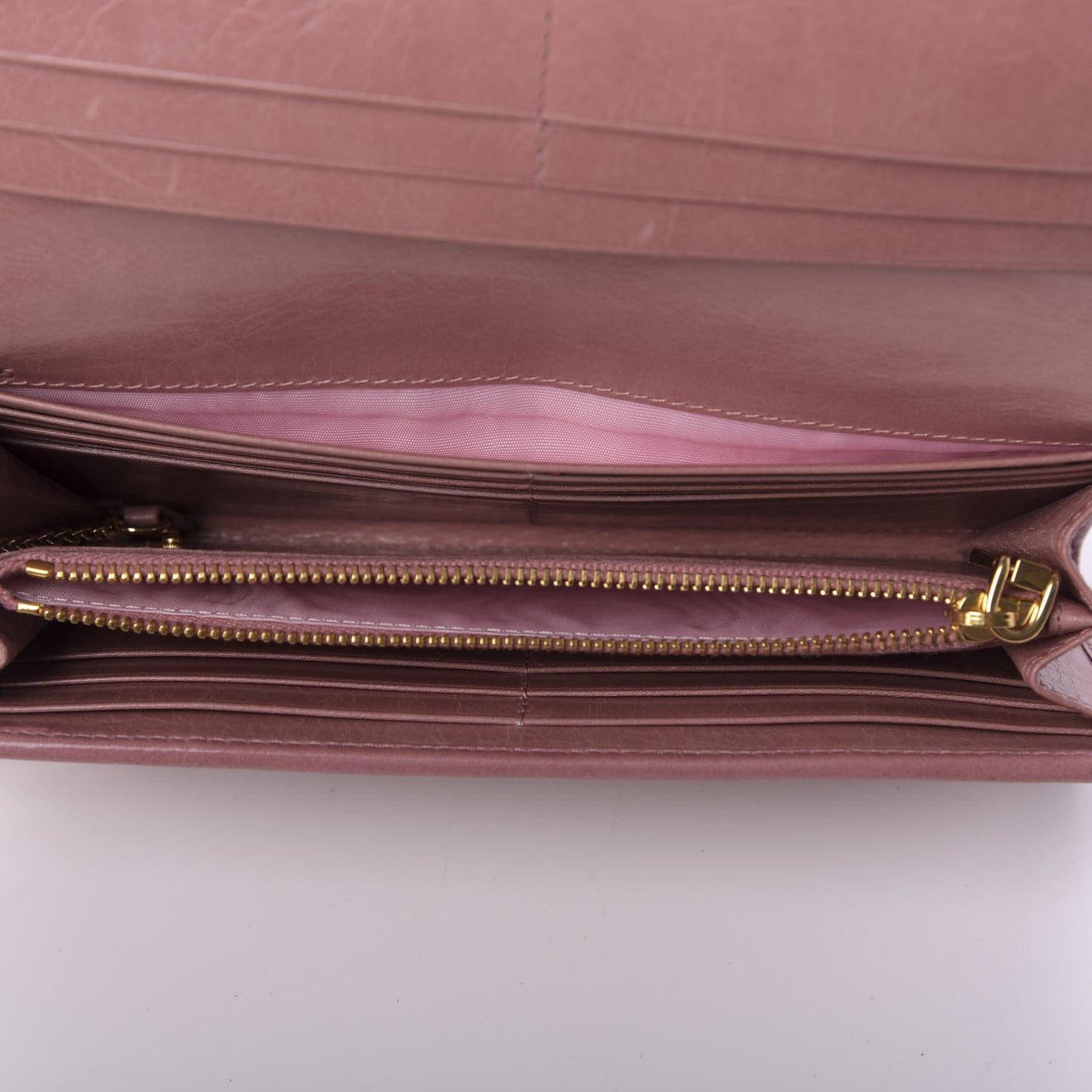 Nappa Matelasse Flap Wallet Rosa