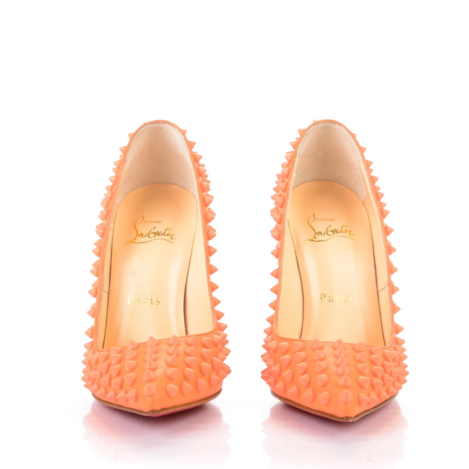 Christian Louboutin Nappa Pigalle Spikes 120 Pumps 35.5 Mango 2 of 8