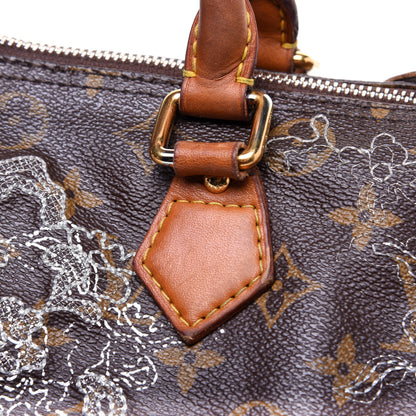 Louis Vuitton Monogram Dentelle Speedy 30 Silver 12 of 17