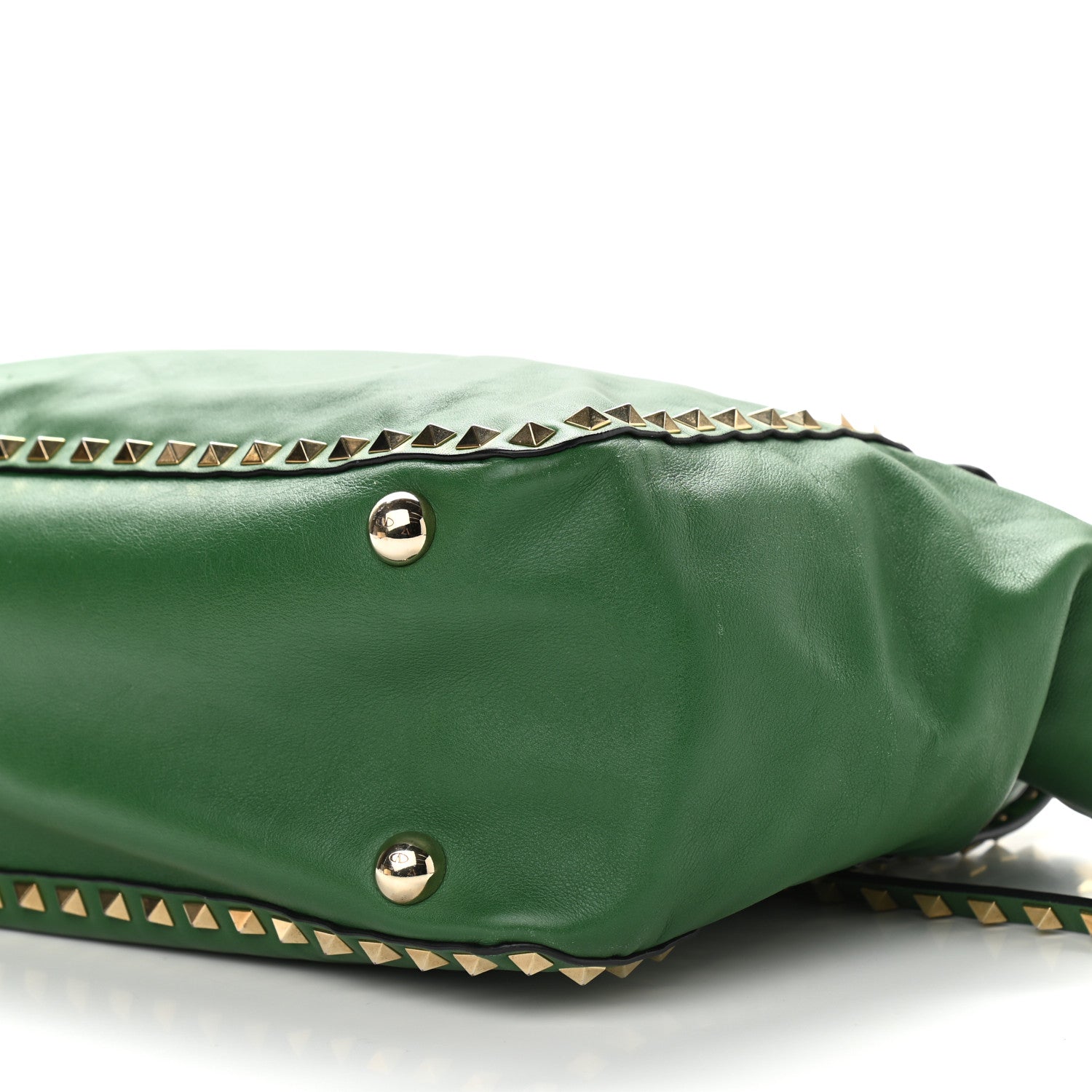 Valentino Garavani Vitello Rockstud Single Handle Flap Tote Pop Green 8 of 9