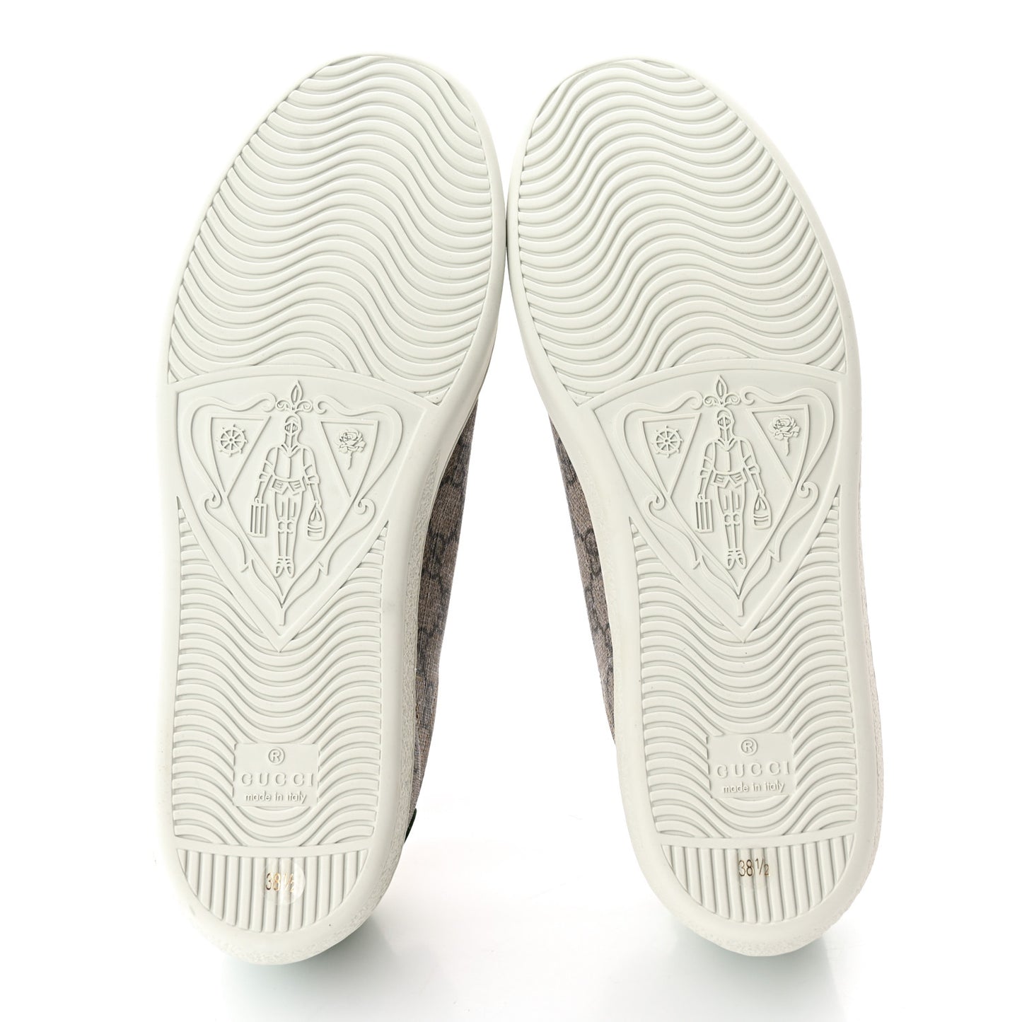 GG Supreme Monogram Fake/Not Womens Ace Sneakers 38.5 Beige New Shamarock Brown Sugar