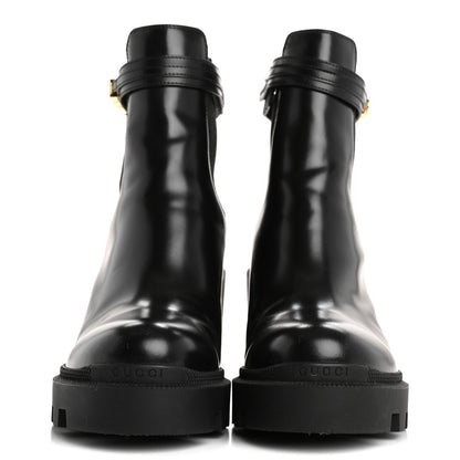 Gucci Magnum Calfskin Logo Ankle Boots 39.5 Black 3 of 9