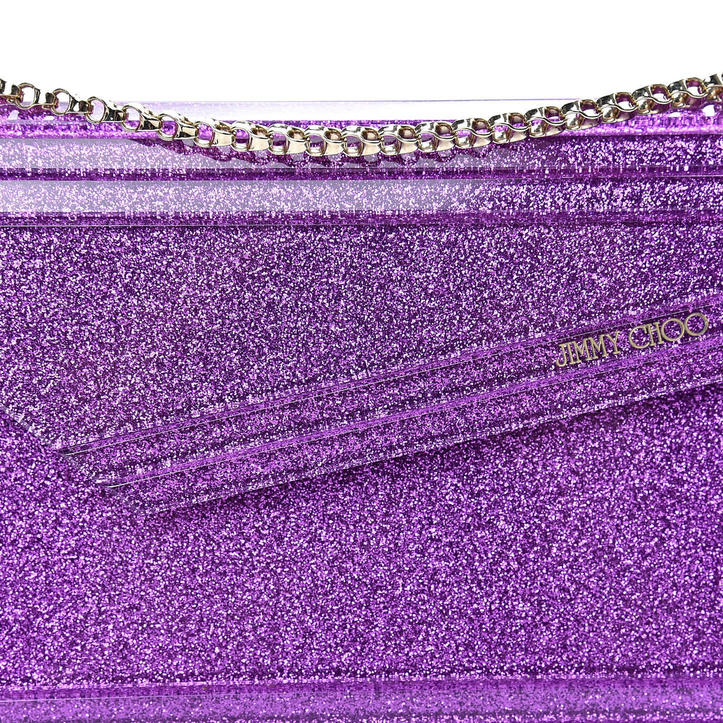 Acrylic Glitter Candy Clutch Dark Purple