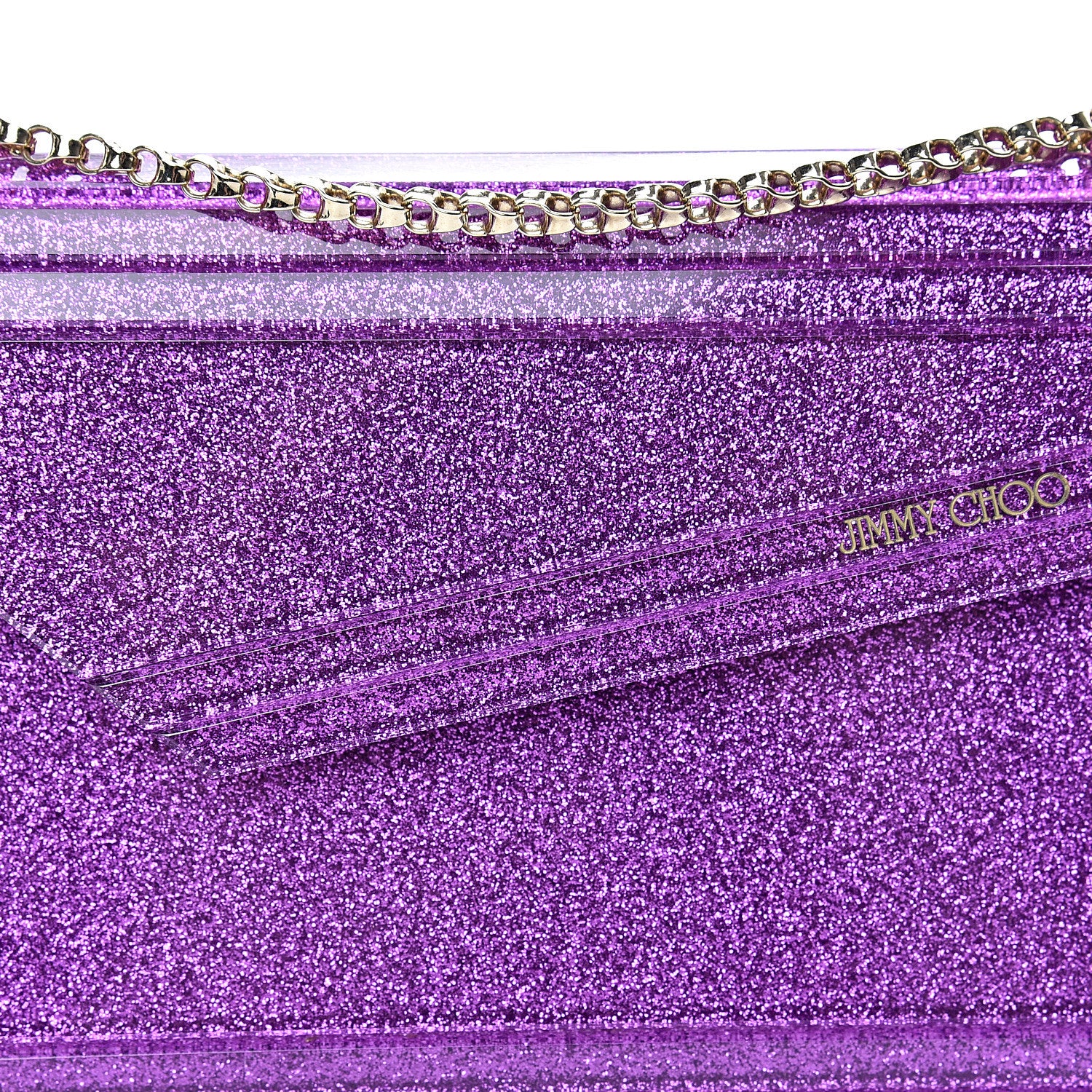 Jimmy Choo Acrylic Glitter Candy Clutch Dark Purple 7 of 9