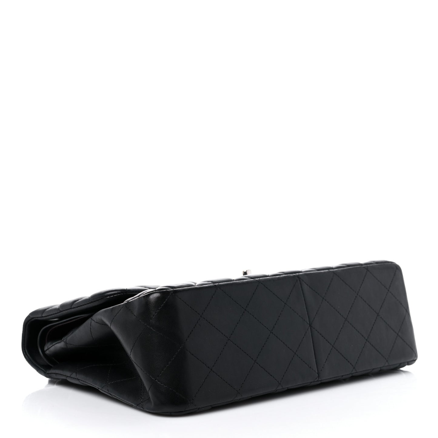 Lambskin Quilted Jumbo Double Flap Black