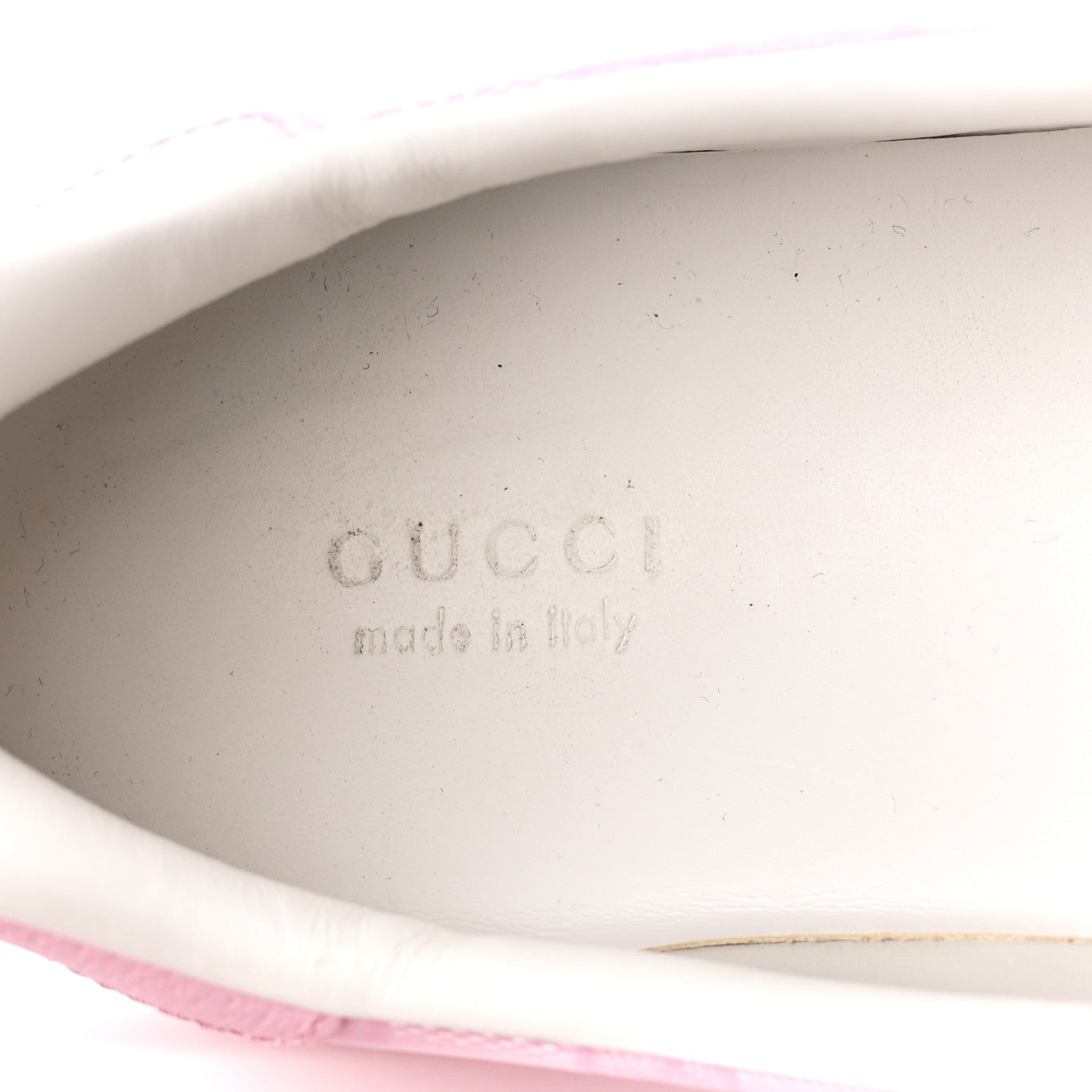 Gucci Crystal Monogram Textured Dollar Calfskin Web Womens New Ace Sneakers 41.5 Sugar Pink 8 of 11