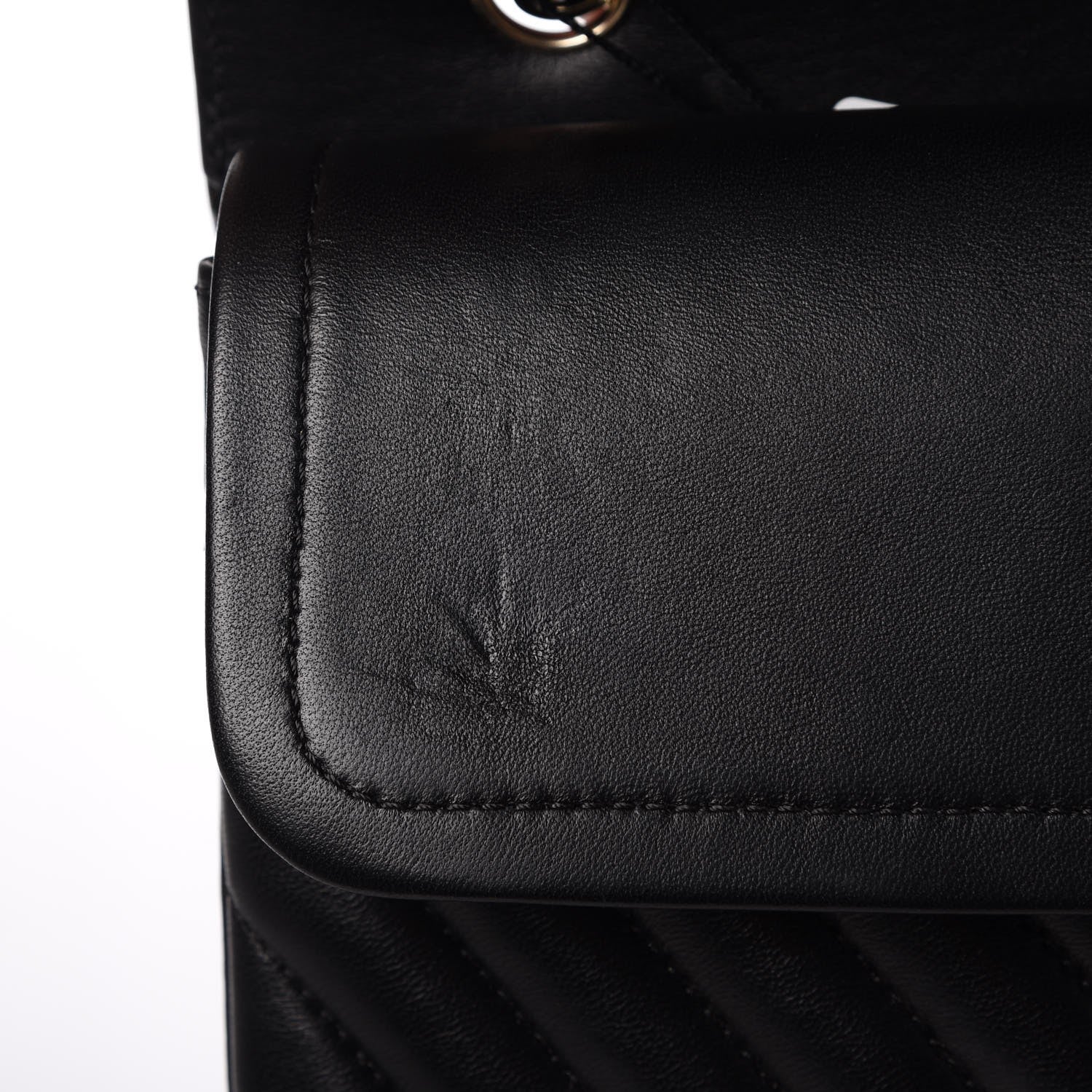 Chanel Lambskin Chevron Quilted Medium Double Flap Black 8 of 11